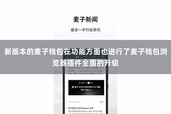 新版本的麦子钱包在功能方面也进行了麦子钱包浏览器插件全面的升级