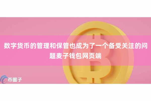 数字货币的管理和保管也成为了一个备受关注的问题麦子钱包网页端