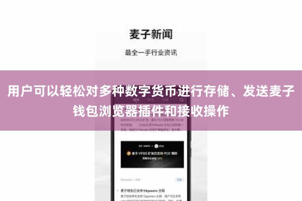 用户可以轻松对多种数字货币进行存储、发送麦子钱包浏览器插件和接收操作