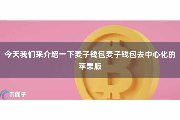 今天我们来介绍一下麦子钱包麦子钱包去中心化的苹果版