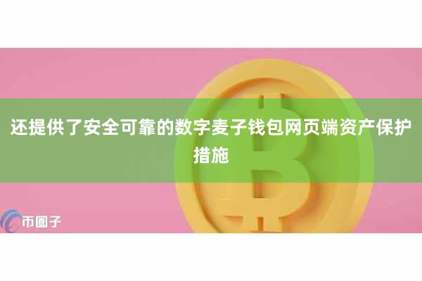 还提供了安全可靠的数字麦子钱包网页端资产保护措施