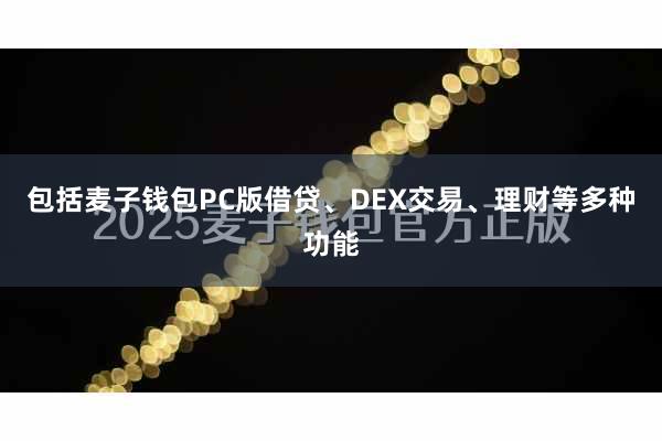 包括麦子钱包PC版借贷、DEX交易、理财等多种功能