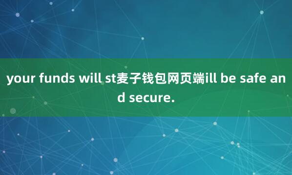 your funds will st麦子钱包网页端ill be safe and secure.
